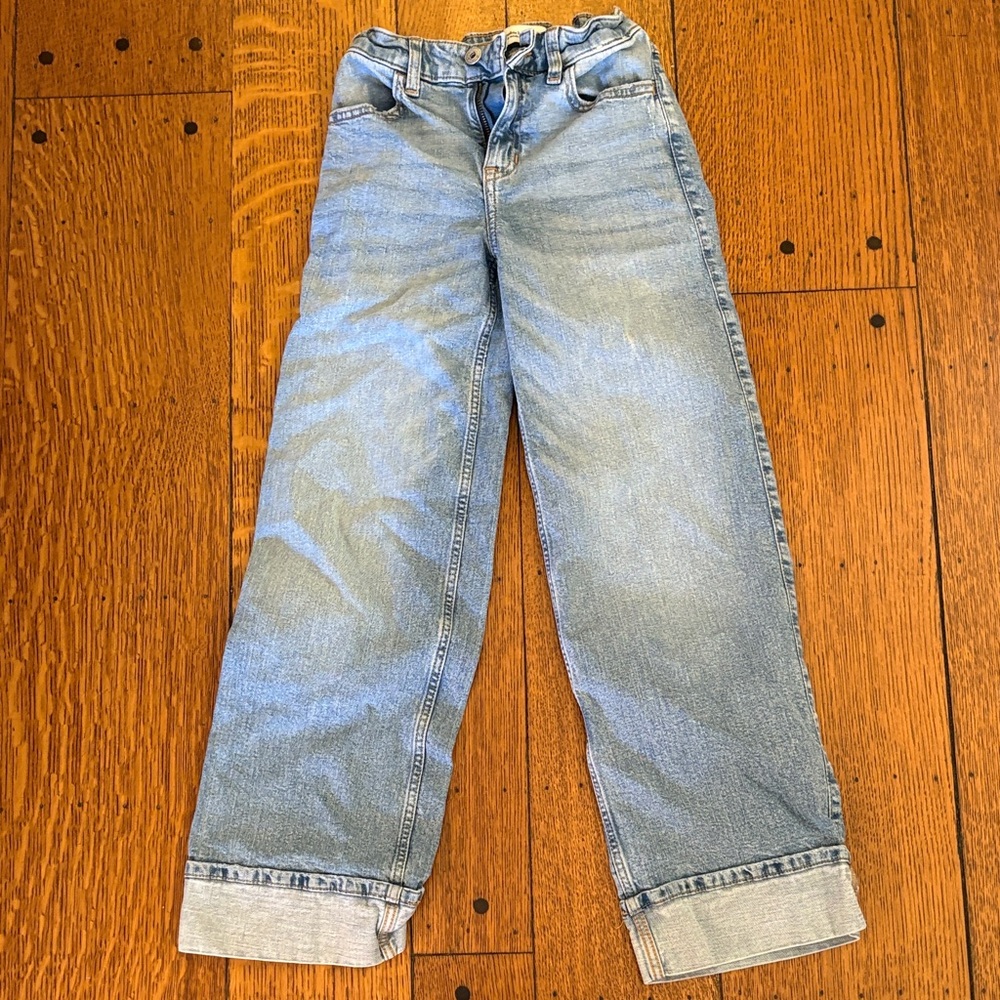 Abercrombie Kids Light Blue High Rise Wide Leg Jeans